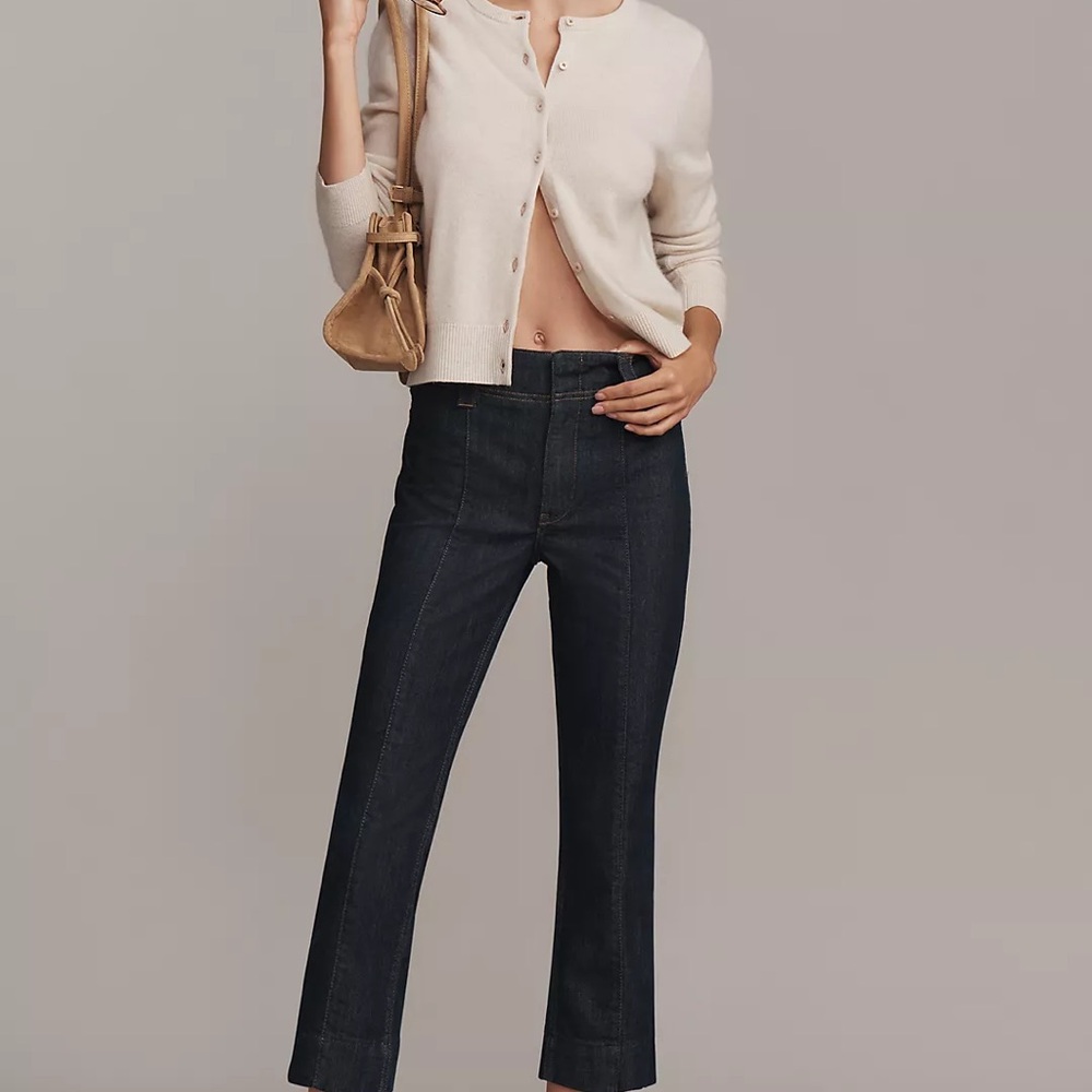 Anthro Pilcro Dark Blue Center Seam Cropped Jeans - NWT - 29 Petite
